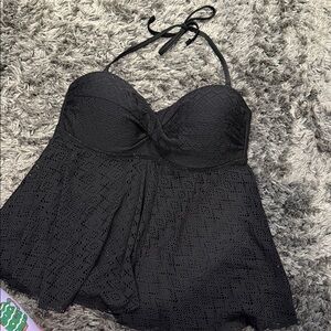 Kona Sol Elegant Black One Piece Swimsuit